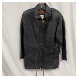 Cayenne Leather Rain Jacket Black Gold Toned Accen