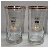 2 Vintage Port Terminal Railroad Gold Rim Glasses