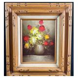 Original Oil Flower Painting Signed by Artist Deac