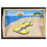 Sandal Wooden and Tile Trays Beach Theme