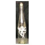 Vintage Bottle Etched With A Cherub