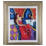 Sonia Del Signore Lady In Red Embellished Print W3