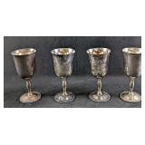 4 V.M. Rogers & Sons Silver Plated Water Goblets