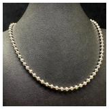 Sterling Silver Bead Link Necklace 20"