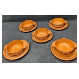 5 Terra Cotta Spanish Style Plates And Bowls