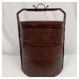 Wooden Chinese Three Tiered Wedding Wicker Nested