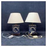 Blue and White Porcelain Chinese Table Lamp Guardi