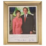 Framed George W. & Laura Bush Facsimile Autograph