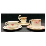 3 Marked Teacups & Saucers, Royal Vienna, CT Altwa