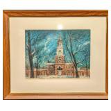 Framed Vintage US Independence Hall Print