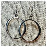 Sterling Silver Dangle Hoop Earrings