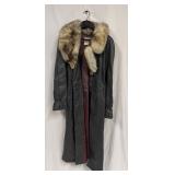 Gibbs Jeneis Leather Trench Coat With Fox Fur Coll