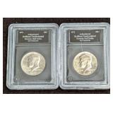 2 Uncirculated Kennedy Half Dollars 1971 1972