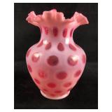 Vintage Fenton Shades in Cranberry Opalescent Coin