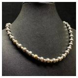 Sterling Silver Round Bead Necklace