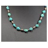 18" .925 Sterling Turquoise Bead Necklace