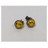 .925 Sterling Smiley Face Stud Earrings