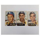 1953 Topps Baseball (3 Different Milwaukee Braves)