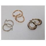 Three Pairs of .925 Sterling Hoop Earrings