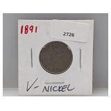 1891 V Nickel