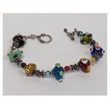 7" .925 Sterling Murano Bead Bracelet