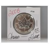 2008 1oz .999 Silv Canada Maple Leaf