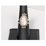 .925 Sterling Mother of Pearl Ring Sz 7.5