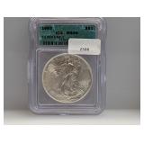 ICG 1993 MS69 1oz .999 Silv Eagle $1