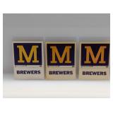 1970 Fleer Team LOT 3 BREWERS PATCHES w/ COLOR VAR