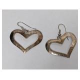 .925 Sterling Open Heart Dangle Earrings