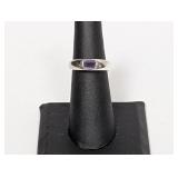 .925 Sterling Purple Stone Ring Sz 6