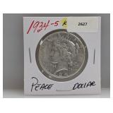 Key Date 1934-S 90% Silv Peace $1 Dollar