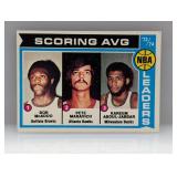 1974-75 Topps Scoring Average Leaders Jabbar HOF