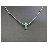 16" .925 Sterling Turquoise Nugget Choker Necklac