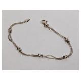 7" .925 Sterling Bracelet w/"X