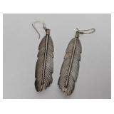 .925 Sterling Feather Dangle Earrings