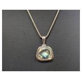 18" .925 Sterling Chain w/Abalone Pendant