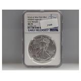 NGC 2024-W MS70 1oz .999 Silv Eagle $1