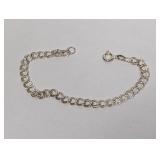 7" .925 Sterling Dbl Link Charm Bracelet