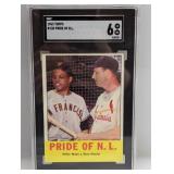 1963 Topps Pride NL Willie Mays Stan Musial SGC 6