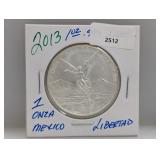 2013 1oz .999 Silv Mexico 1 Onza Libertad