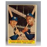 1958 Topps WS Batting Foes Mantle/Aaron HOF Crease