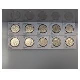 10-Mixed Date 90% Silver Peace $1 Dollars