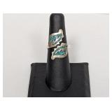 .925 Sterling Adjustable Turquoise Ring