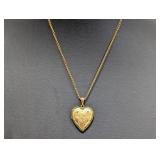 18" GF Chain w/Rose Gold Floral Heart Locket