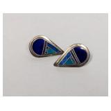 .925 Sterling Lapis/Turquoise Earrings