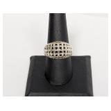 .925 Sterling Domed Weave Ring Sz 9