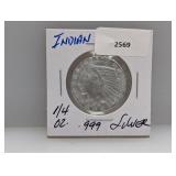 1/4oz .999 Silv Indian Round