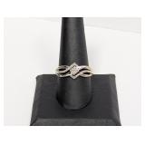 .925 Sterling Diamond Ring Sz 9.5