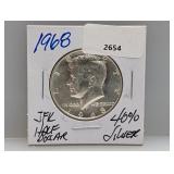 1968 40% Silv JFK Half $1 Dollar